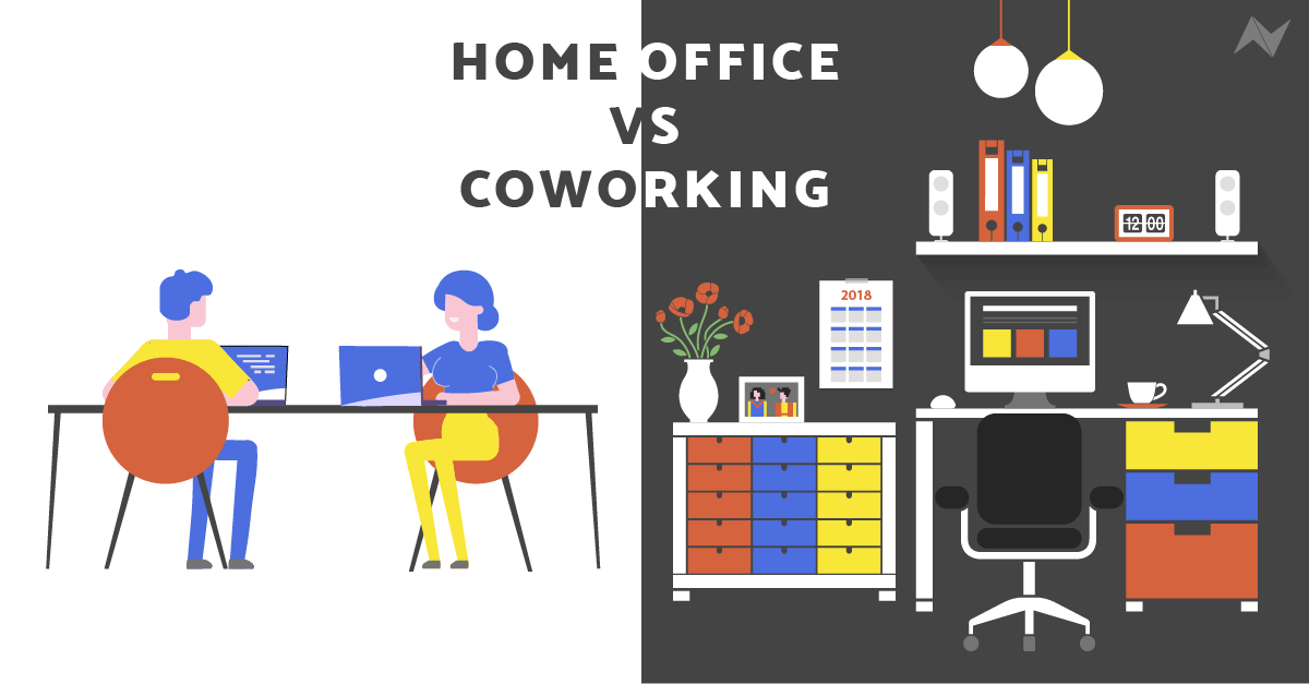 comparação entre as vantagens e desvantagens de um home office e um coworking