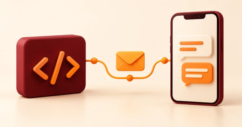 Integração de código com mensagens SMS em um celular