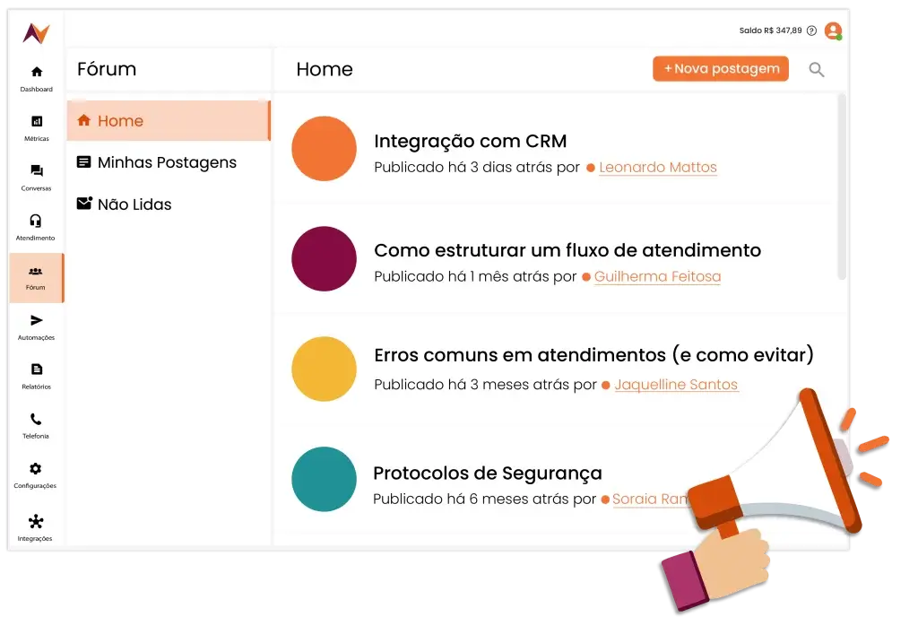 Fórum e avisos importantes