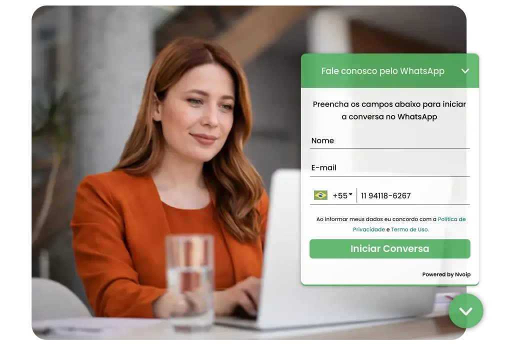 Converta visitas em atendimento em tempo real