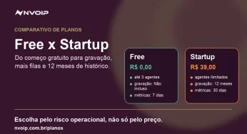 Comparativo de planos Nvoip: Free x Startup