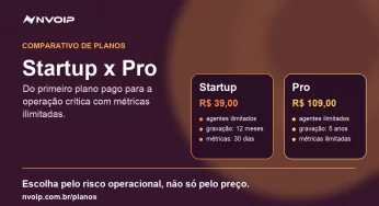Comparativo de planos Nvoip: Startup x Pro