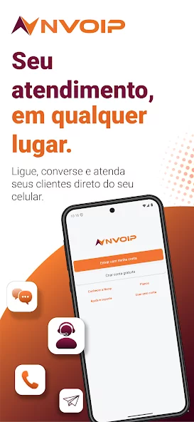 App Nvoip para Android - tela do app 1