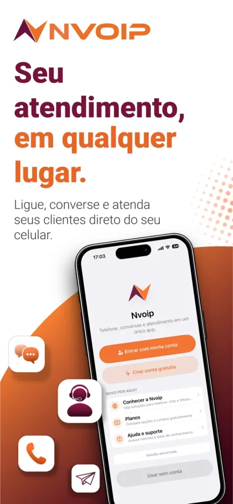 App Nvoip para iOS - tela do app 1