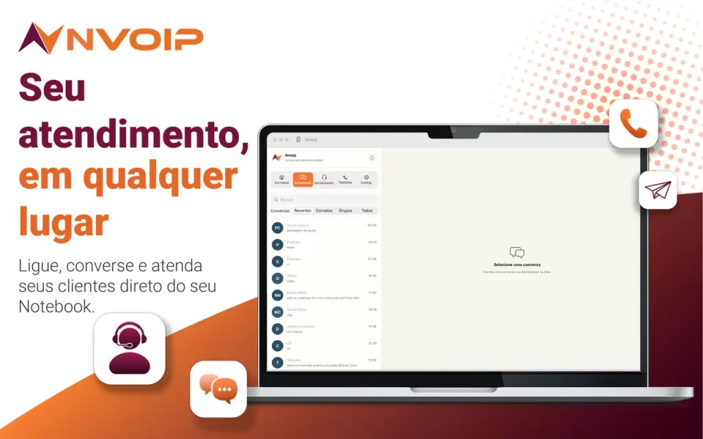App Nvoip para macOS - tela do app 1